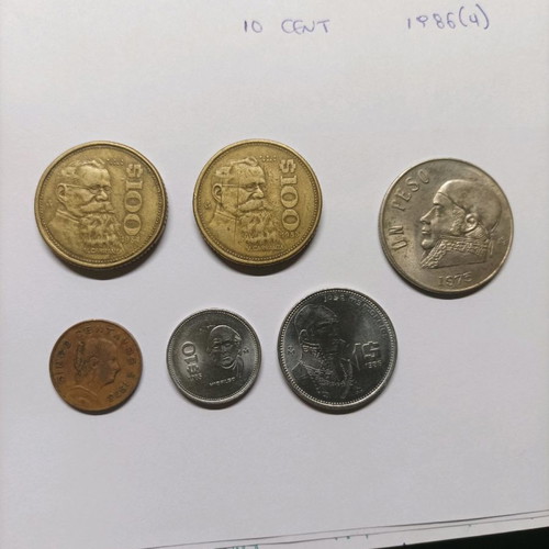Lot of 30 Mexican coins used