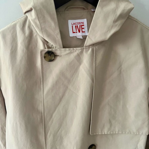 Lacoste Live hoodie trench raincoat beige men size L
