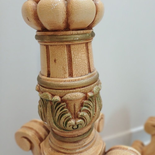 Candle holder set used, two floor-standing, heights 90cm and 62cm