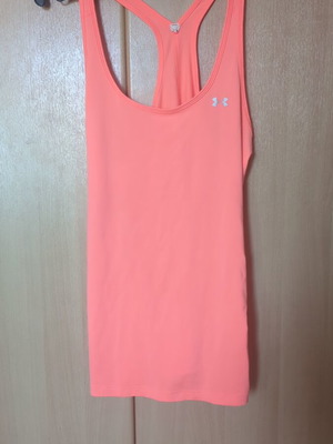 Under Armour φωσφορίζον σομόν αμάνικο μεταχειρισμένο, μέγεθος large