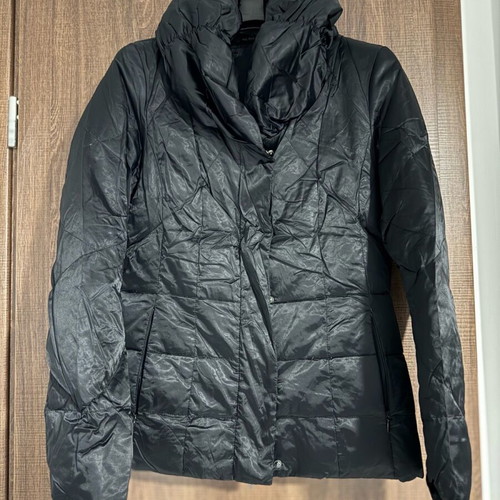 Black Down Jacket Size M With Shiny Texture Like New