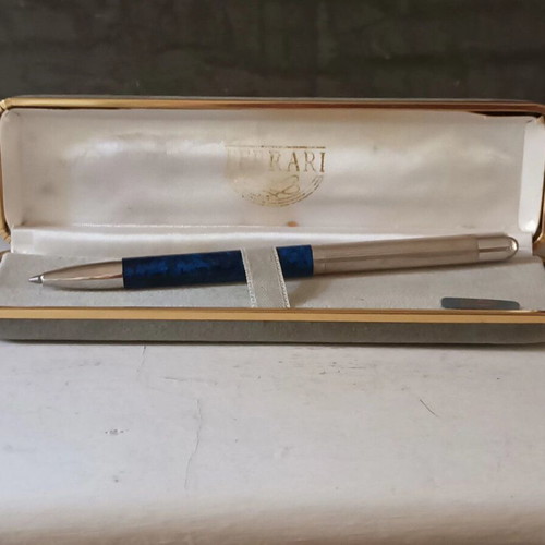 Silver Ferrari pen like new with case