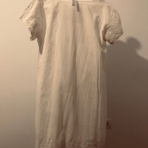 Mango cotton tunic dress white size S new with romantic embroidery
