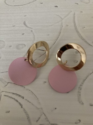 Earrings in pink gold new