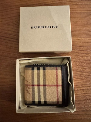 Burberry ανδρικό πορτοφόλι μεταχειρισμένο, γνήσιο δερμάτινο, μπεζ πολύχρωμο