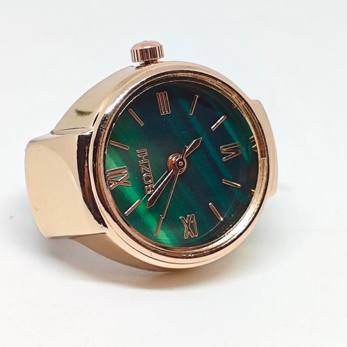 Bozhi Ring Watch with Green Dial and Gold Bracelet new