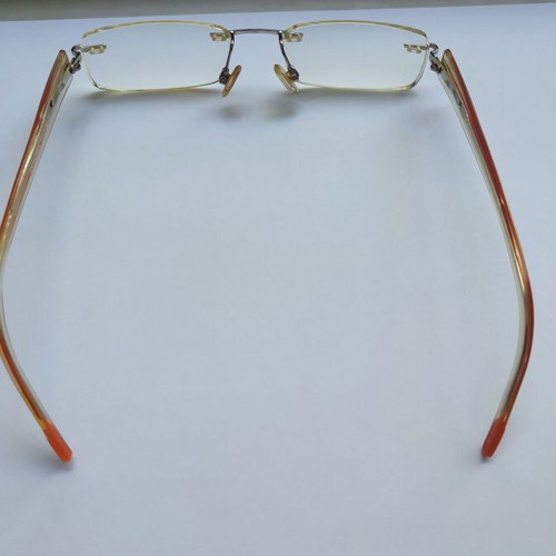 Lightec Morel Griff Eyeglass Frame used, orange and silver