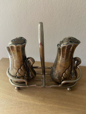 Vintage επάργυρο σετ αλατοπίπερο μεταχειρισμένο