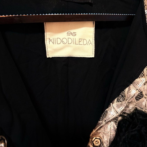 Boho Fur Jacket Nidodileda like new, one size, black and silver