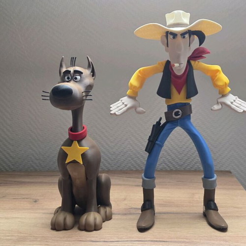 Lucky Luke and Rantanplan figures like new