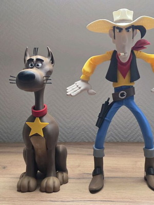 Lucky Luke and Rantanplan figures like new