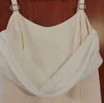 Wedding dress, cream color, long elegant with decorative ring straps