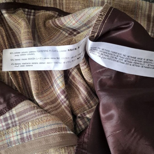 Zara checked pants like new, wide high-waisted, beige brown