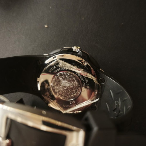 Sector 210 Chronograph men's watch, silver, rubber strap, NOS full set