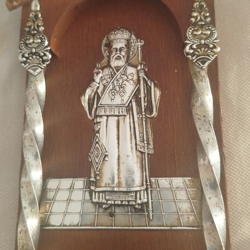 Vintage religious icon used, 20cm height, 10cm width