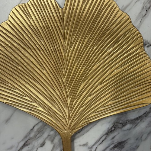 Ginkgo Biloba Decorative Tray like new, gold metallic finish