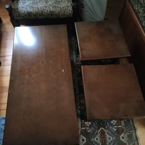 Vintage living room set like new with sofa, armchairs and tables
