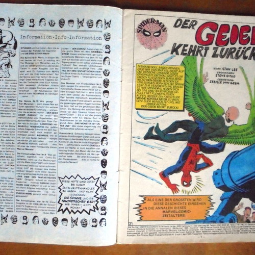 Die Spinne #10 German edition comic used with Vulture appearance 1974