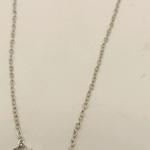Women's stainless steel necklace with infinity symbol and rhinestones silver