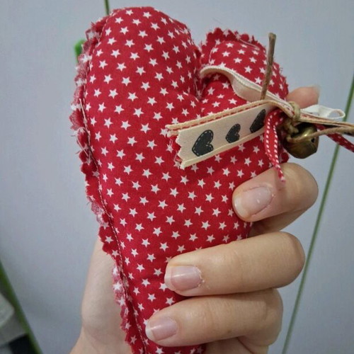 Plush Heart with Bell like new