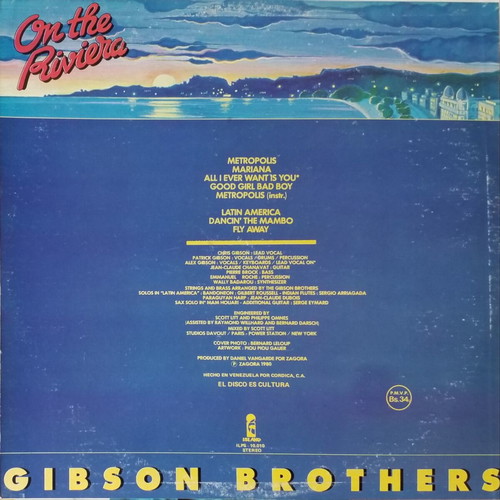 Gibson Brothers On The Riviera vinyl LP album