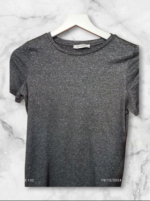 Zara evening blouse women like new, silver, elastic