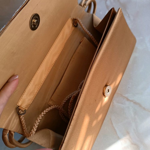 Gold beaded hand bag like new