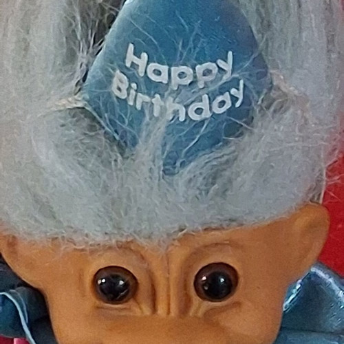 Vintage Troll Happy Birthday Clown figure by Russ Bernie like new