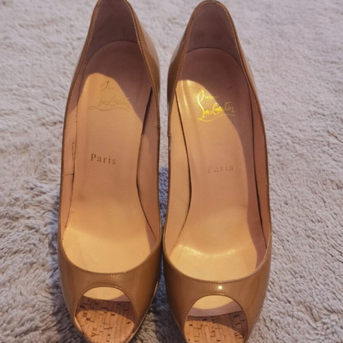 Christian Louboutin γόβες Lady Peep Cork μεταχειρισμένες, μπεζ, μέγεθος 39