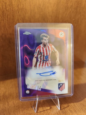 Topps Chrome Pablo Barrios Atletico Madrid Auto Autograph Purple Refractor Numbered 58/75 like new
