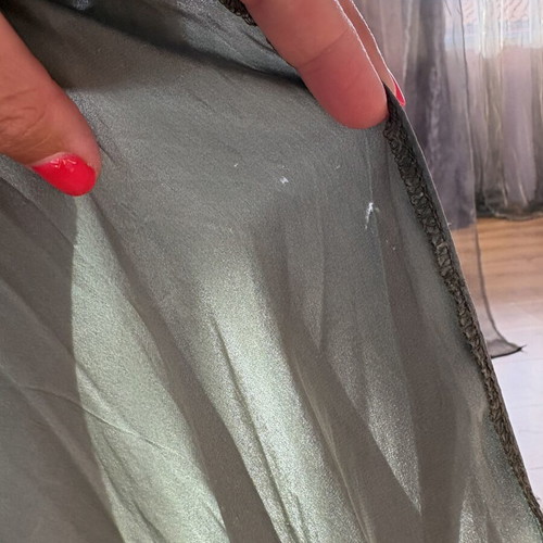 Elegant satin dress with asymmetrical length