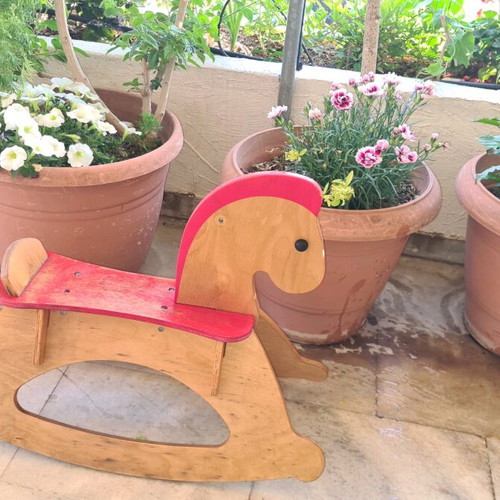 Hape rocking horse used, needs handle