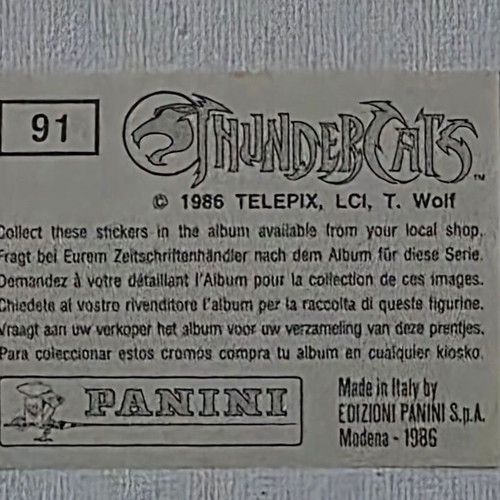 1986 Panini Thundercats Sticker #91