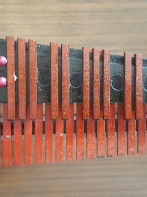 Set of musical instruments like new, wooden and metal miniatures