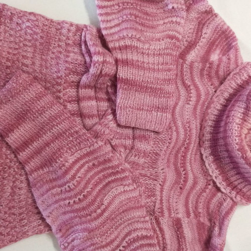 Handmade angora sweater used, multicolor, size M