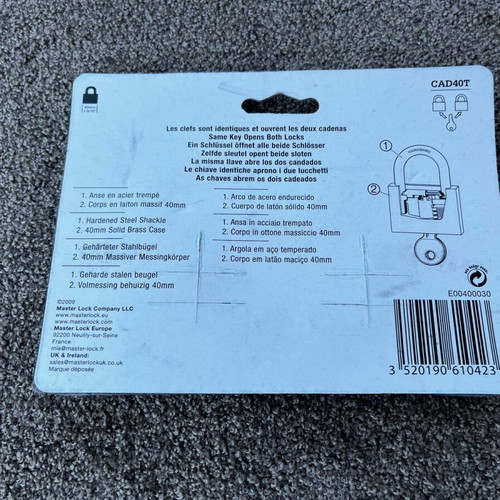 Padlocks pack of two sealed, new