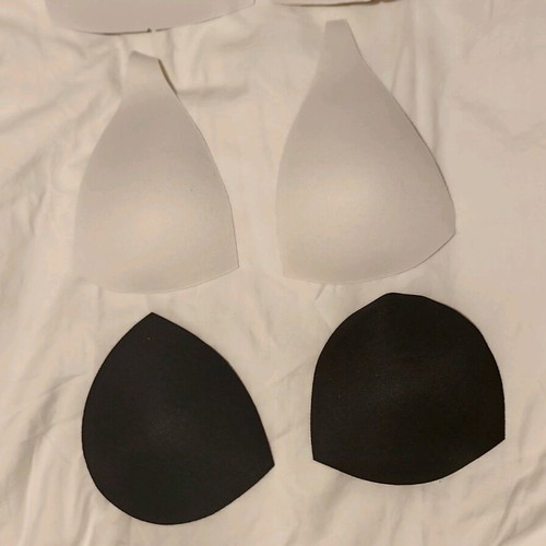 Fabric triangular fillers for bras, tops and swimsuits new, black and white