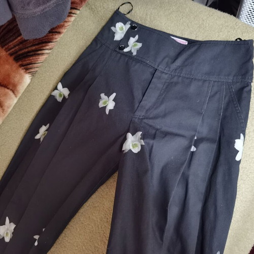 Pinko Sicilia XS pants new wide-leg with orchid print