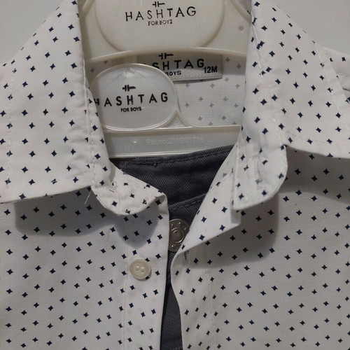 Hashtag baby set 12 months new, shirt and pants with suspenders