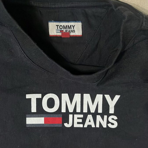 Tommy Jeans Men T-Shirt black original flag logo size L like new