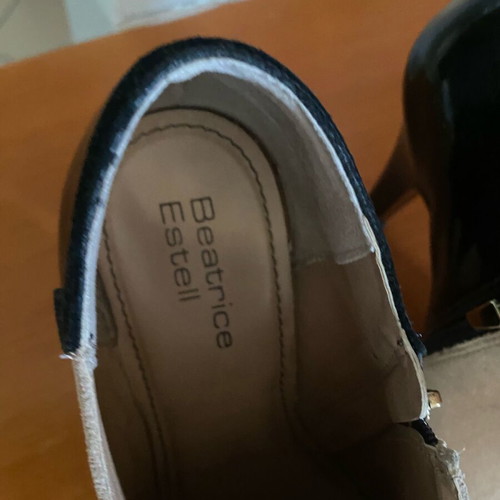 Beatrice Estell Beige and Black Suede Ankle Boots Size 40 Like New