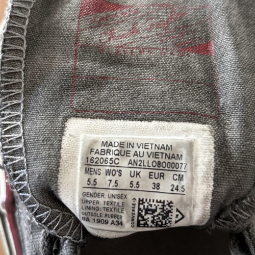Converse Chuck 70 Ox Charcoal sneakers like new, size 38