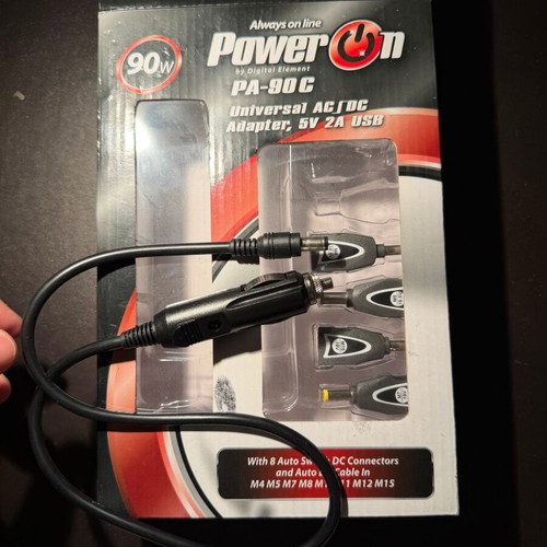 PowerON PA-90C 90W Laptop Car Charger with Connectors