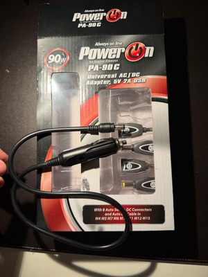 PowerON PA-90C 90W Laptop Car Charger with Connectors
