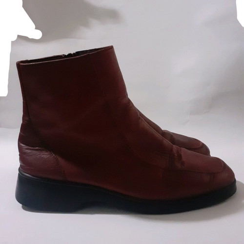 Leather ankle boots used, red, size 40, Smooth by Studio Viokon