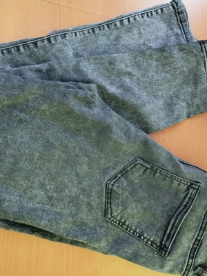 Pink Woman denim pants used, size 38, black and gray