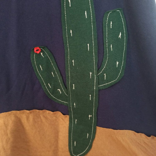 Blue skirt in A-line with cactus designs, like new, one size