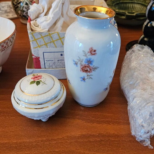 Gerold Bavaria porcelain vases new, 1950s-60s elegant set