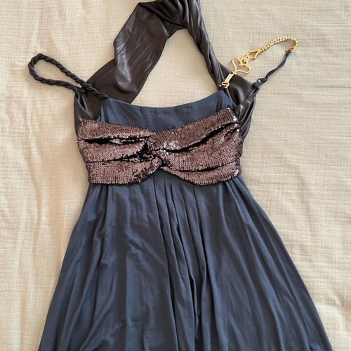 Rosso di Sera top like new, blue with black and gold details