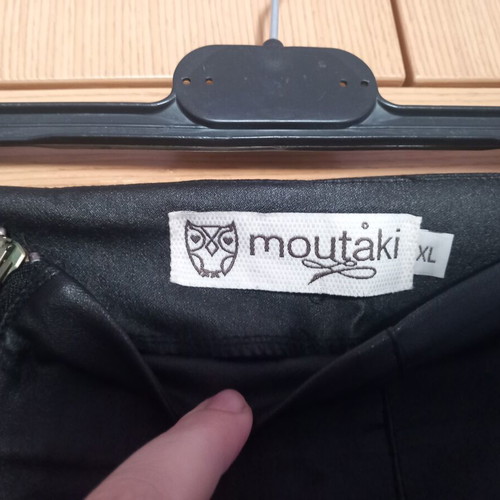 Leather pants Moutaki used, black, size XL